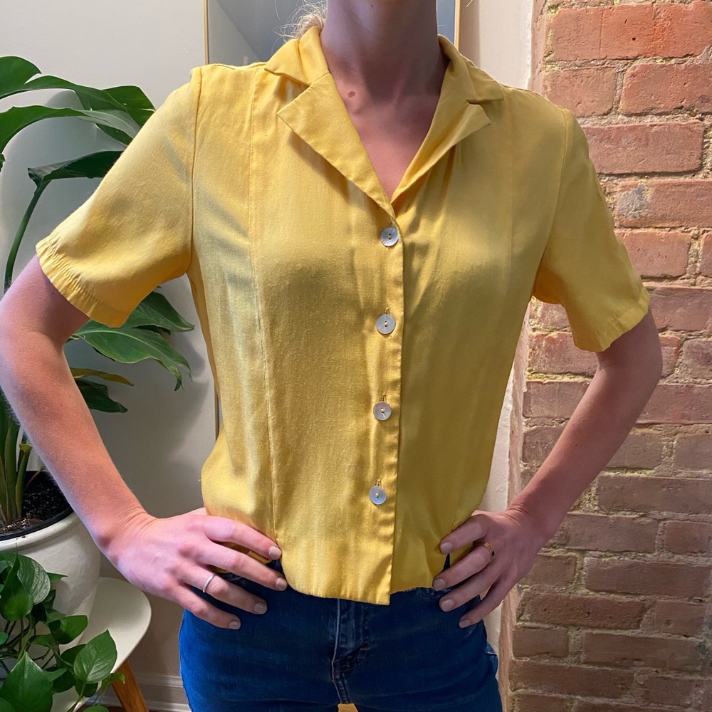 Yellow button down